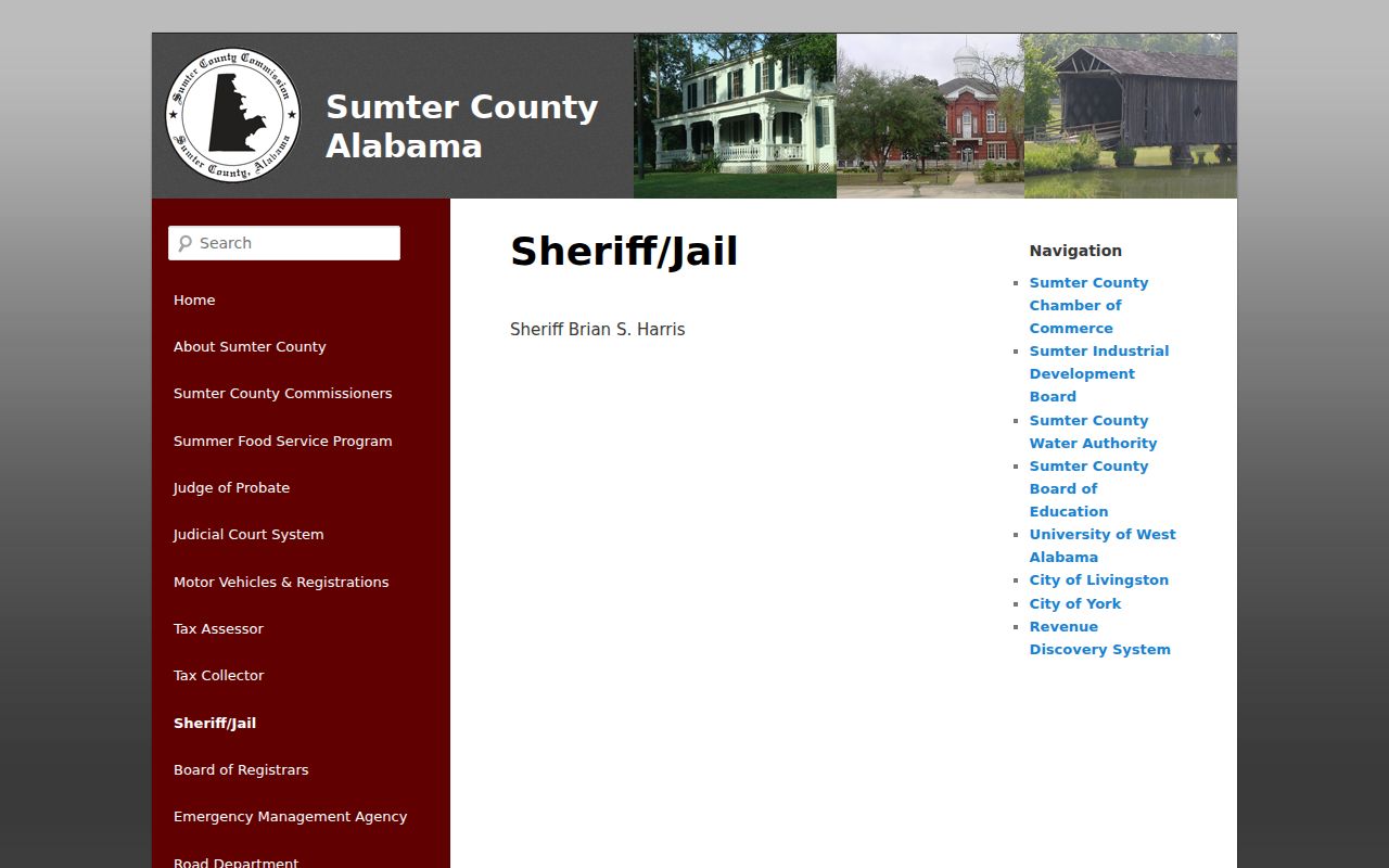 Official Sumter County sheriff page for arrest and jail contacts