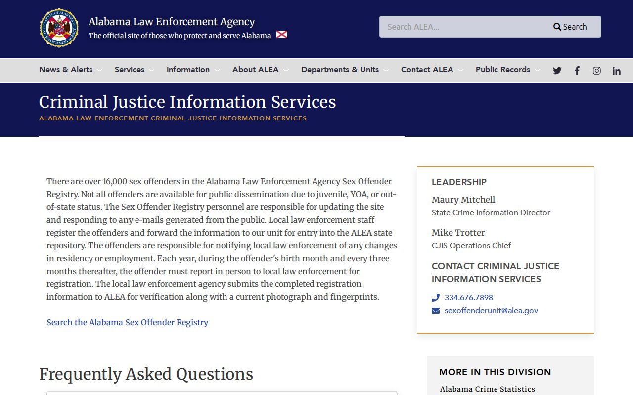 ALEA rules for Sumter County sex offender registry updates
